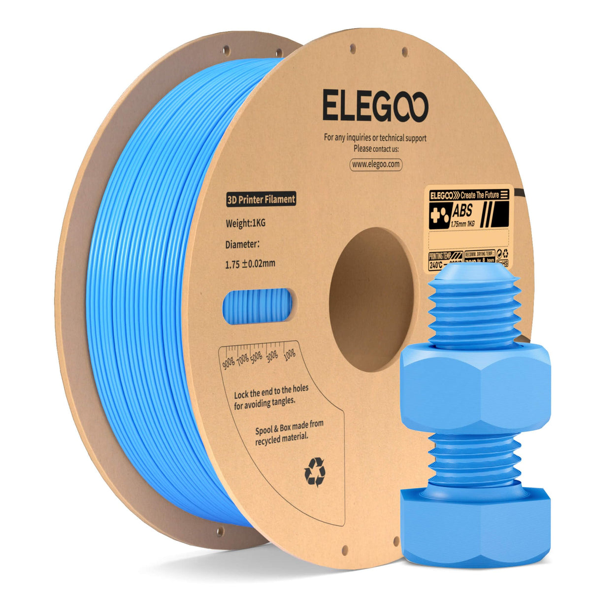 ELEGOO TPU Filament 1.75mm Grey 1KG, 95A Flexible Soft 3D Printing Filament 1KG Spool(2.2lbs) Fits for Most FDM 3D Printers