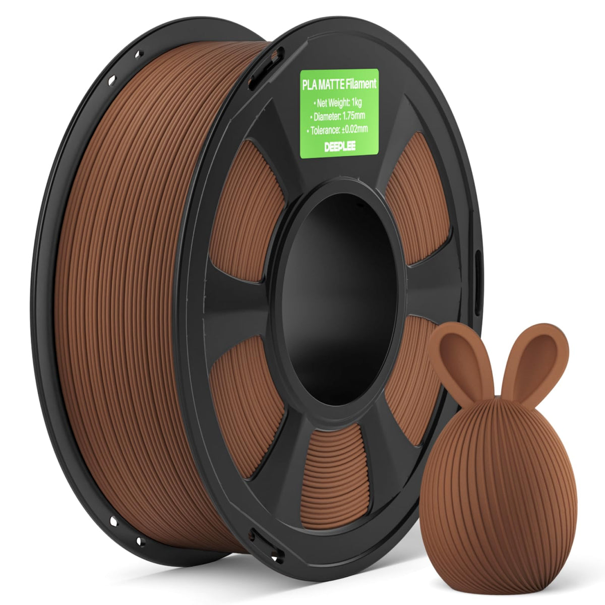 DEEPLEE Matte PLA Filament 1.75mm Matte Black 1kg(Plastic Spool)