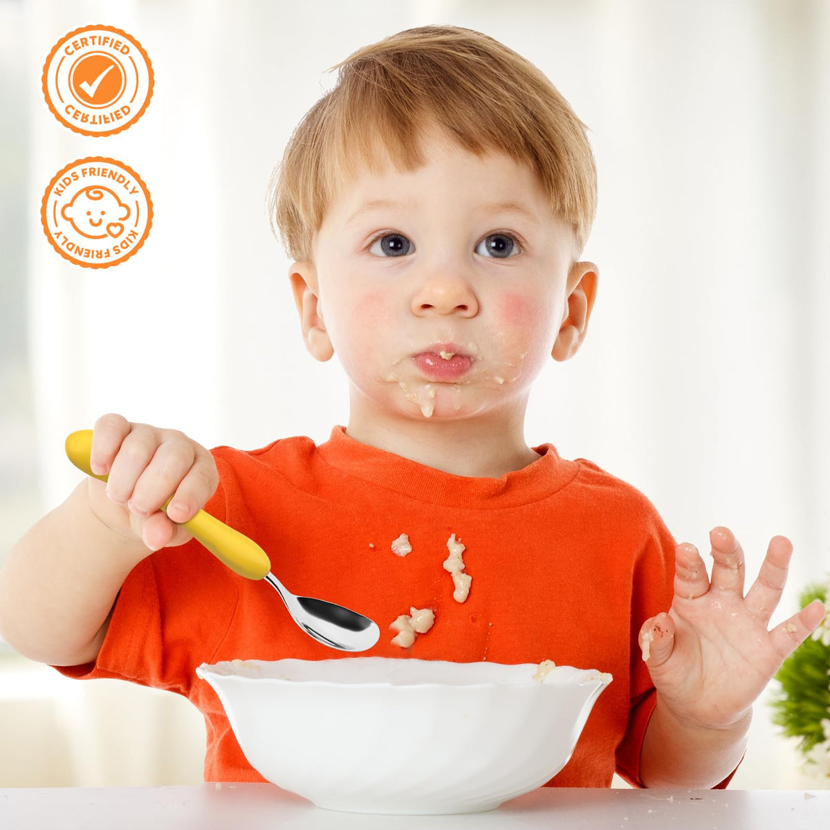 Lehoo Castle Stainless Steel Toddler Cutlery Set, 6-Piece Dinosaur Design