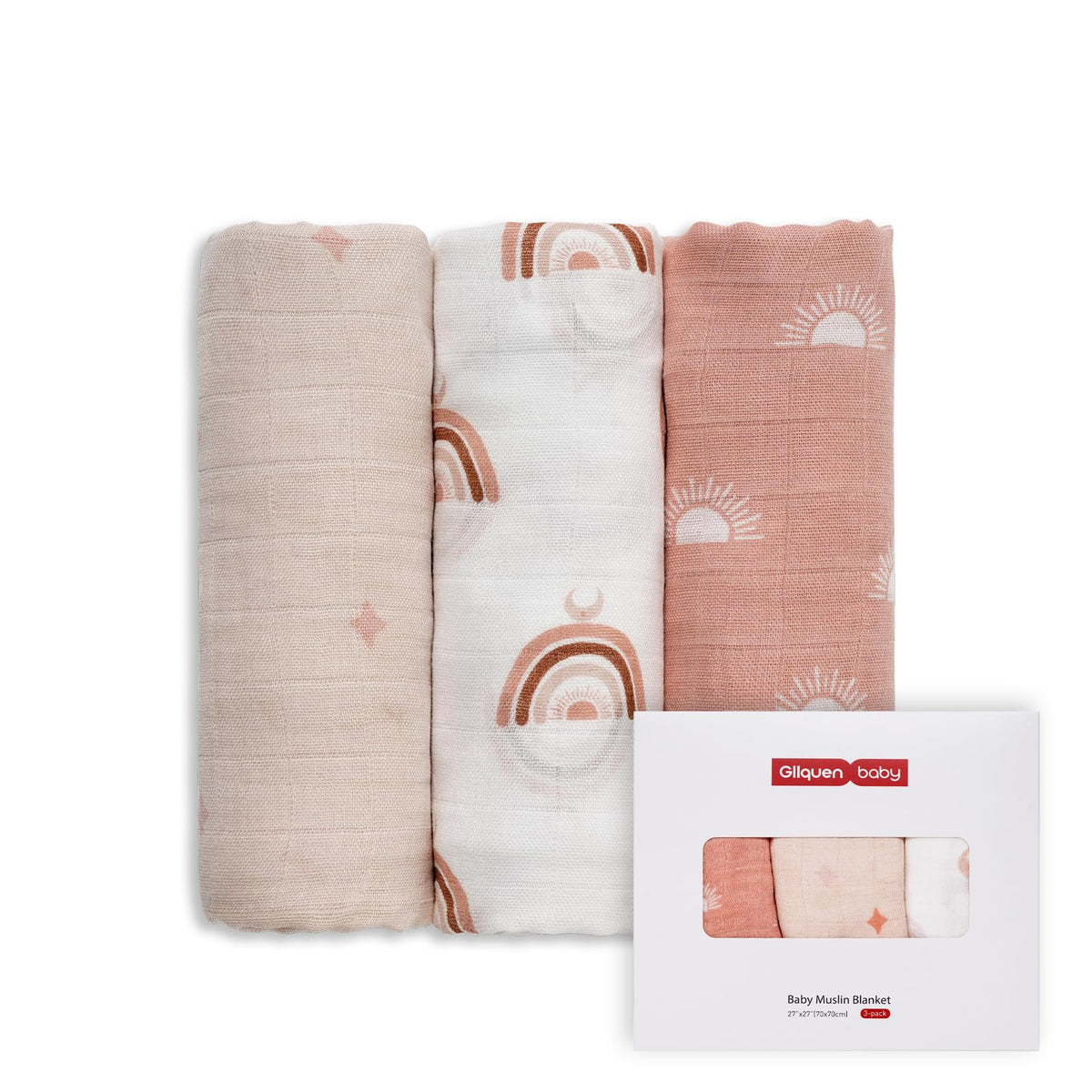 GLLQUEN BABY Muslin Squares Cloth for Baby 6pack 70cm x 70cm