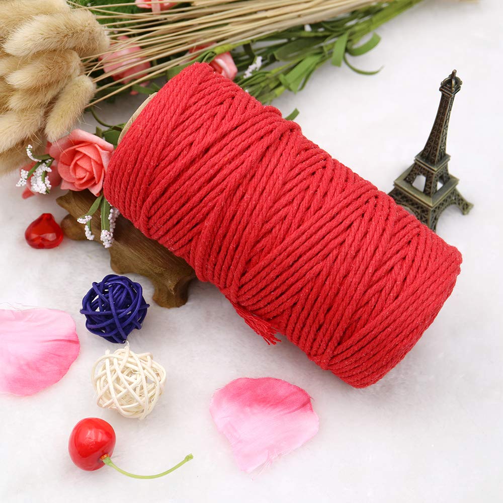 jijAcraft 4MM White Macrame Cord: 100M Cotton String Twine for Crafts