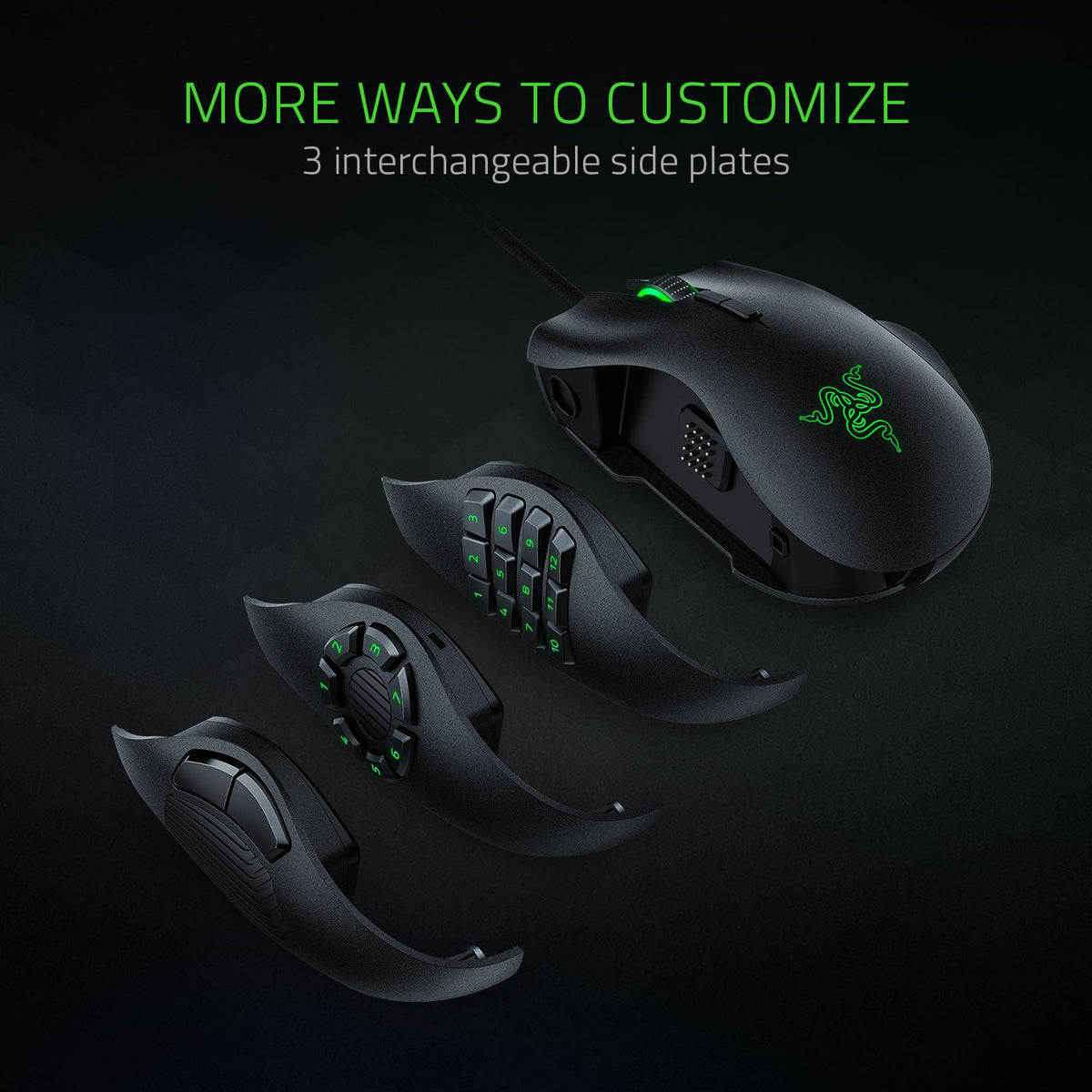 Razer Naga X - Ergonomic MMO Gaming Mouse with 16 Programmable Buttons (2nd Gen Optical Mouse Switches, Advanced 5G Optical Sensor, 85g Ergonomic Design, RGB Chroma, Speedflex Cable) Black