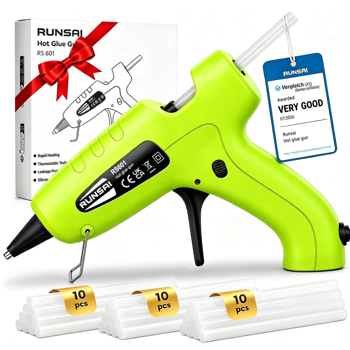 RUNSAI Hot Glue Sticks for Glue Gun 7mm x 130mm, 50 Pack