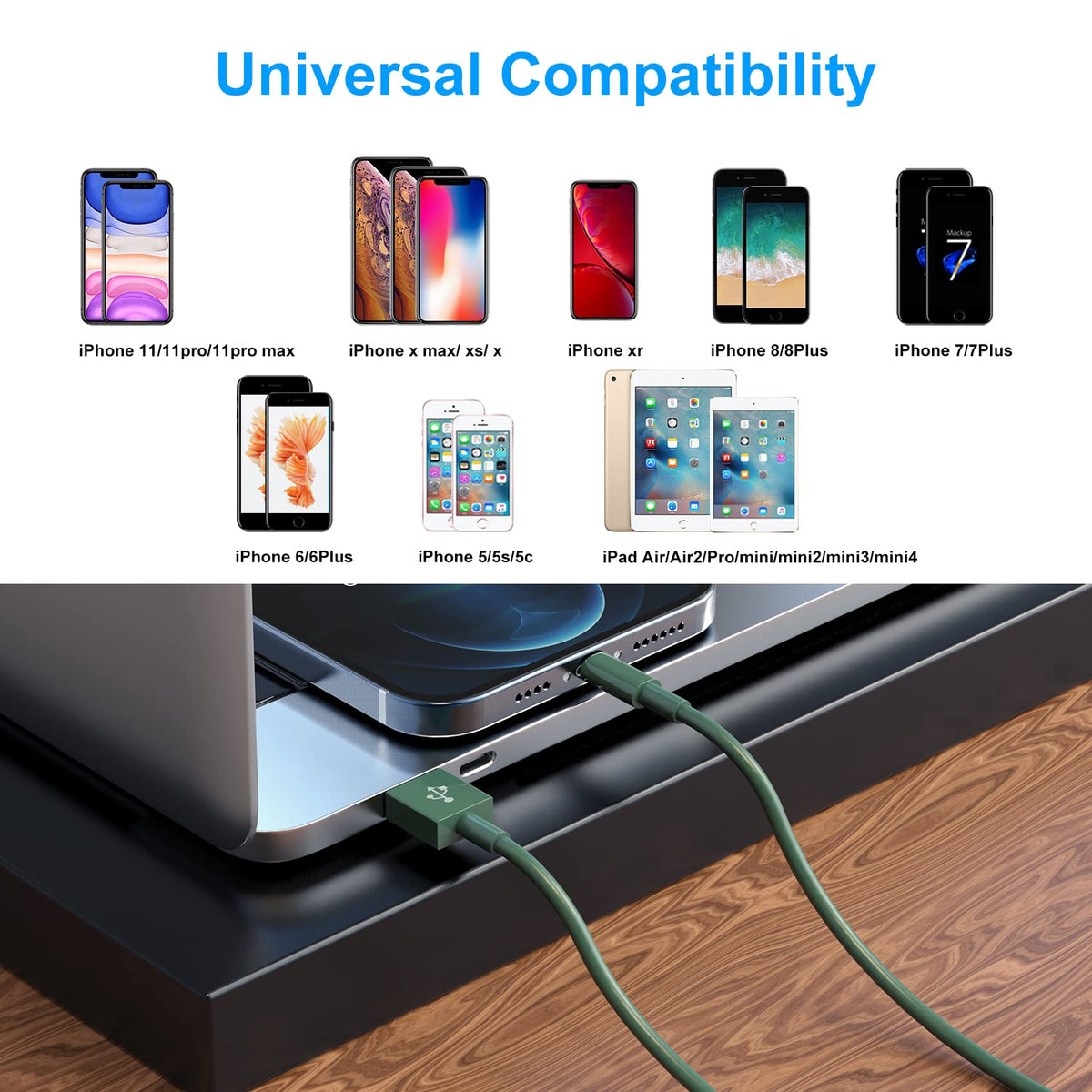 2 Pack Apple MFi Certified iPhone Charger Cable 2m, Apple Lightning to USB Cable Cord 2 metres Fast Charging A pple Phone Long Cable for iPhone13/12/12 mini/ 11/11Pro/Max/X/XS/XR/XS Max/8/7/6/iPad