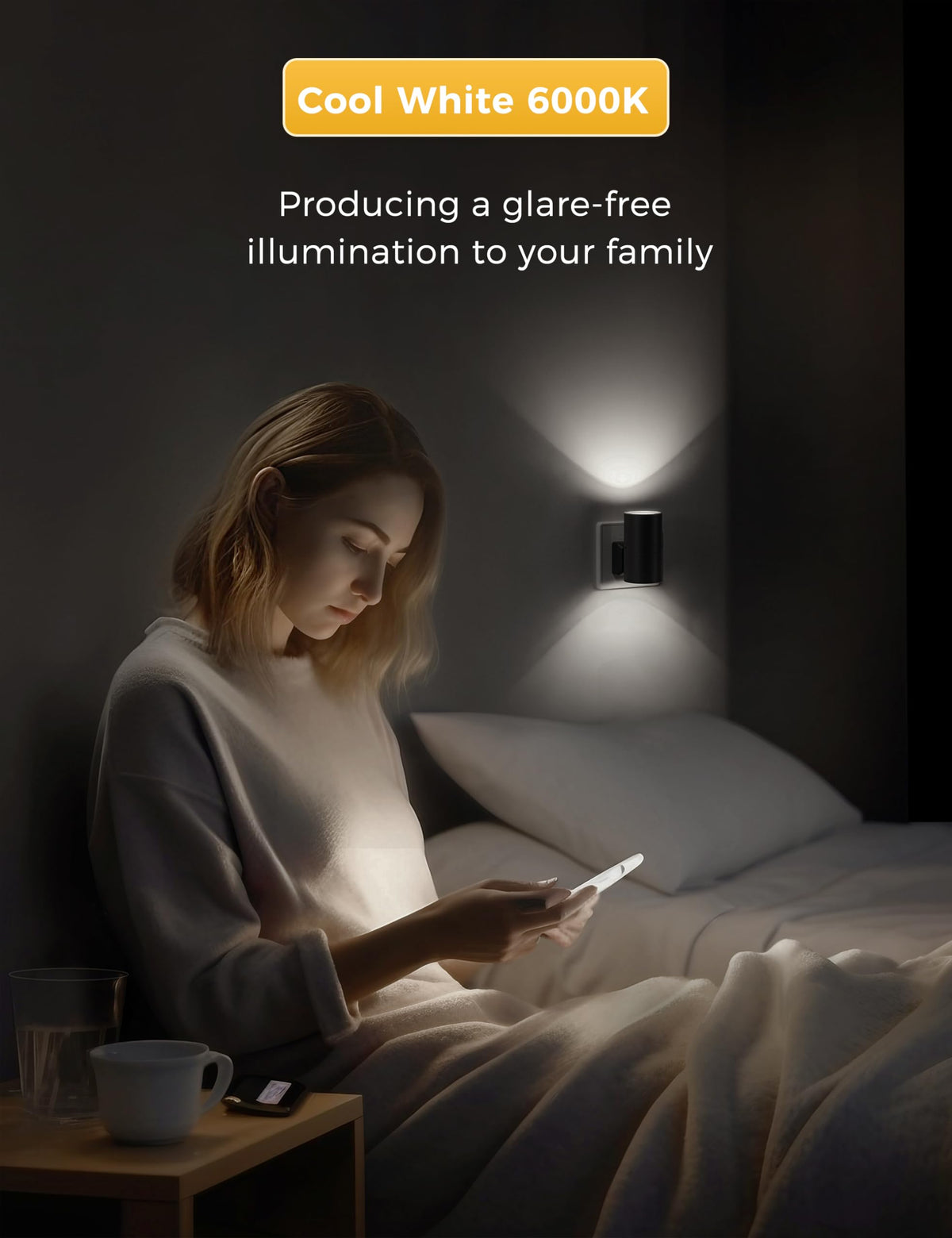 LOHAS-LED Plug in Night Light,Dimmable Nightlight 100LM,Dusk to Dawn Sensor
