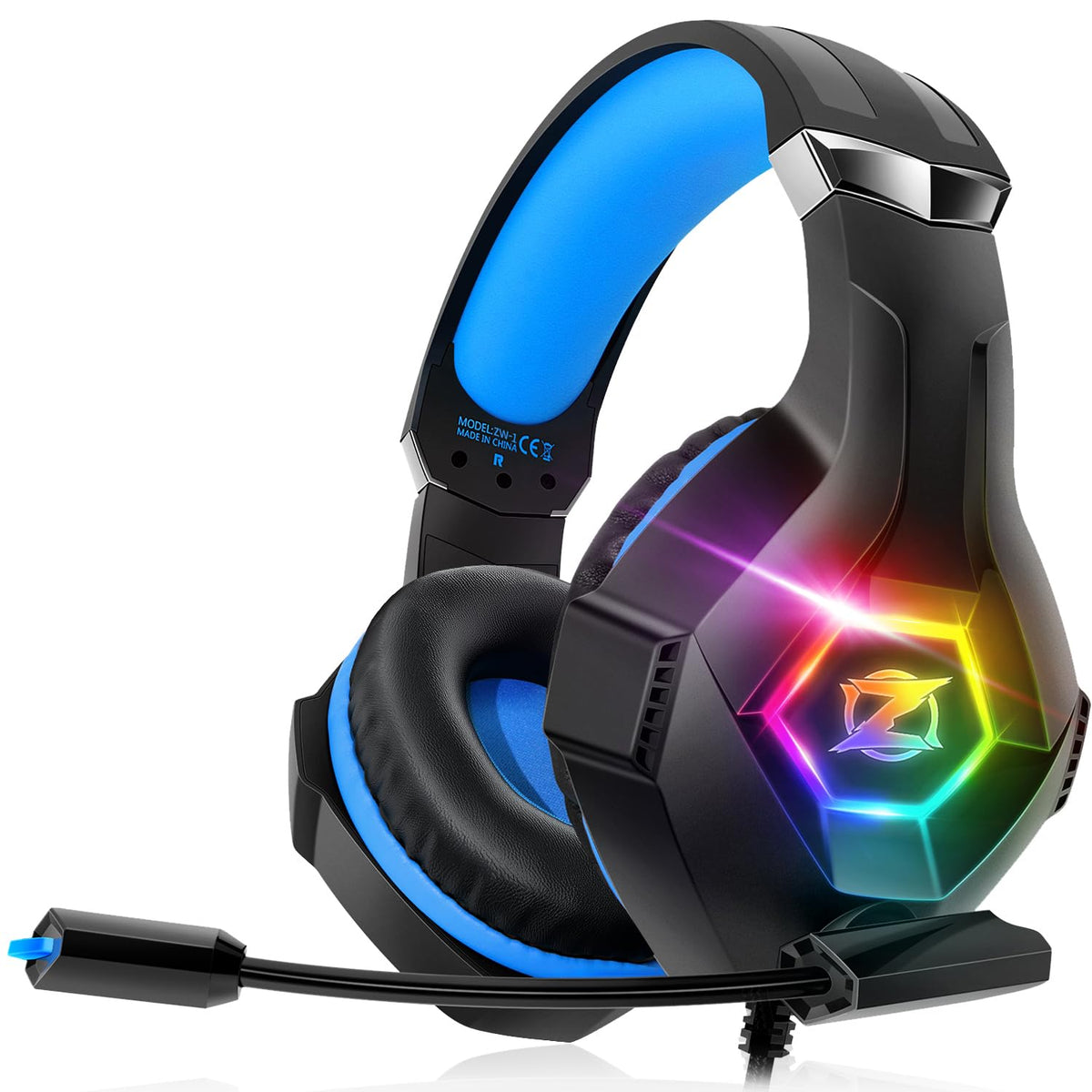 Ozeino Gaming Headset with Microphone for PS5/PS4/Xbox One/PC/Switch, Gaming Headphones with 3D Surround Sound & Noise Cancellation Pink