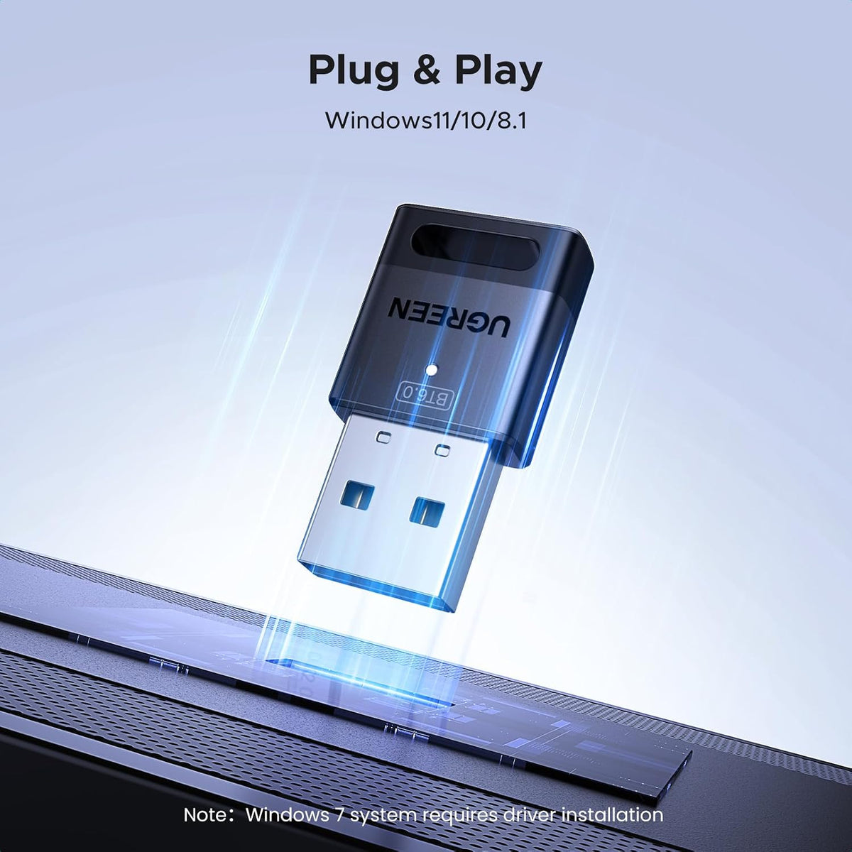 UGREEN Bluetooth 6.0 Adapter, USB Bluetooth Dongle for PC, Plug & Play