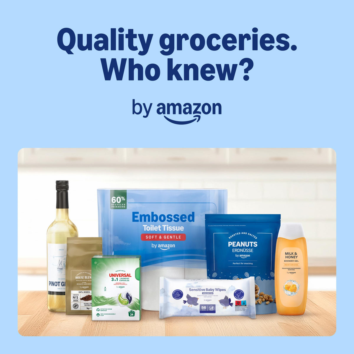 by Amazon Bin Liners with Carry Handles, 25 Litre, Transparent, 30 Count