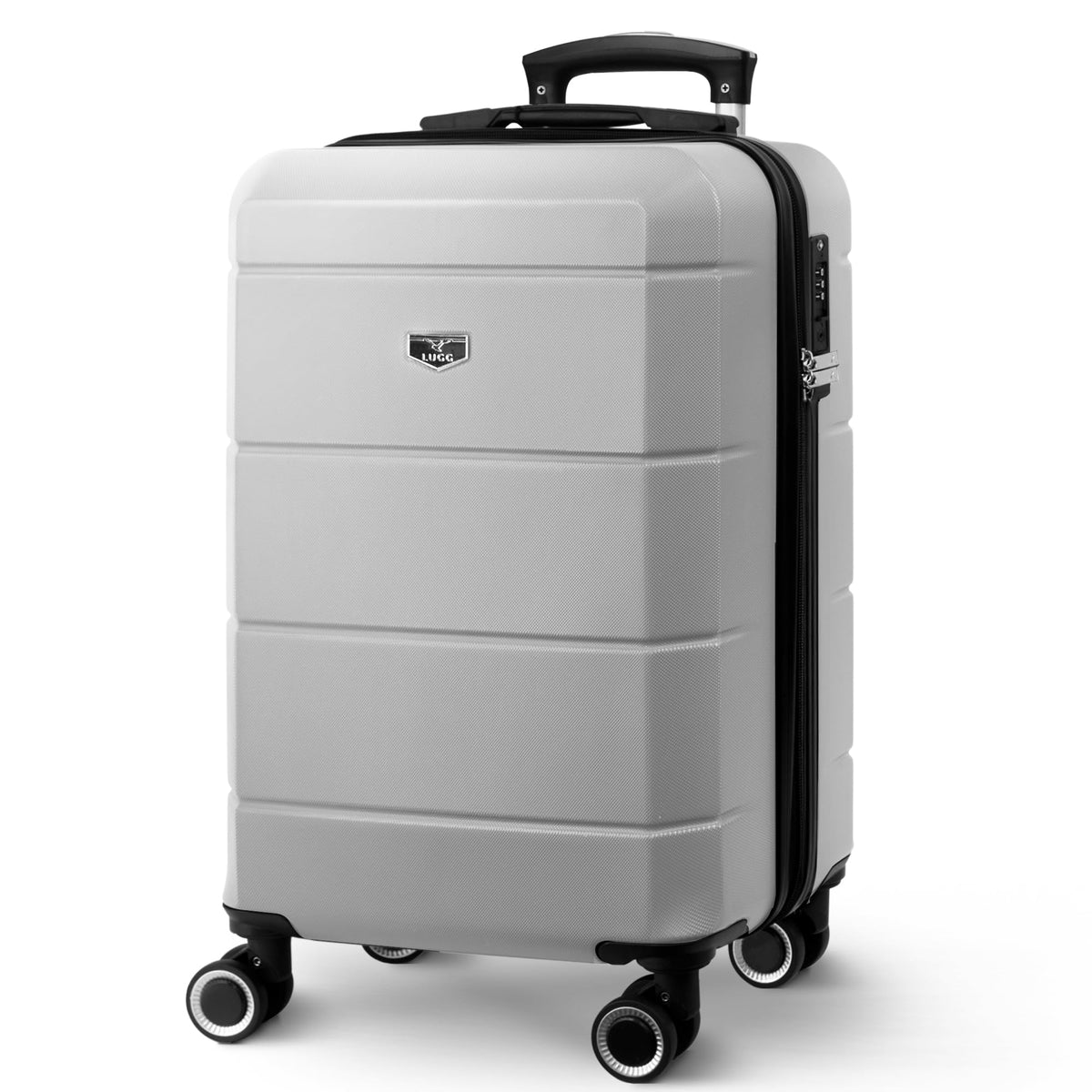 LUGG Jetset 40cm Suitcase 40x30x20cm, Ryanair Compatible Underseat Size, Hard Shell ABS, Spinner with Removable Wheels, Lightweight Travel Luggage, 1 Year Warranty