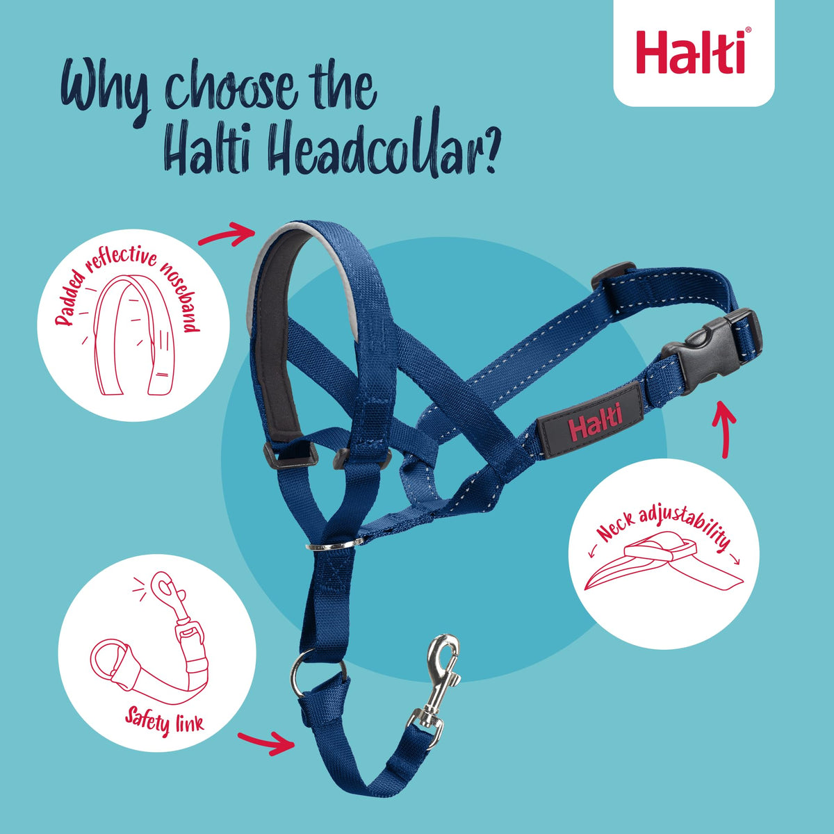 Halti Headcollar for Dogs | Size 3, Black
