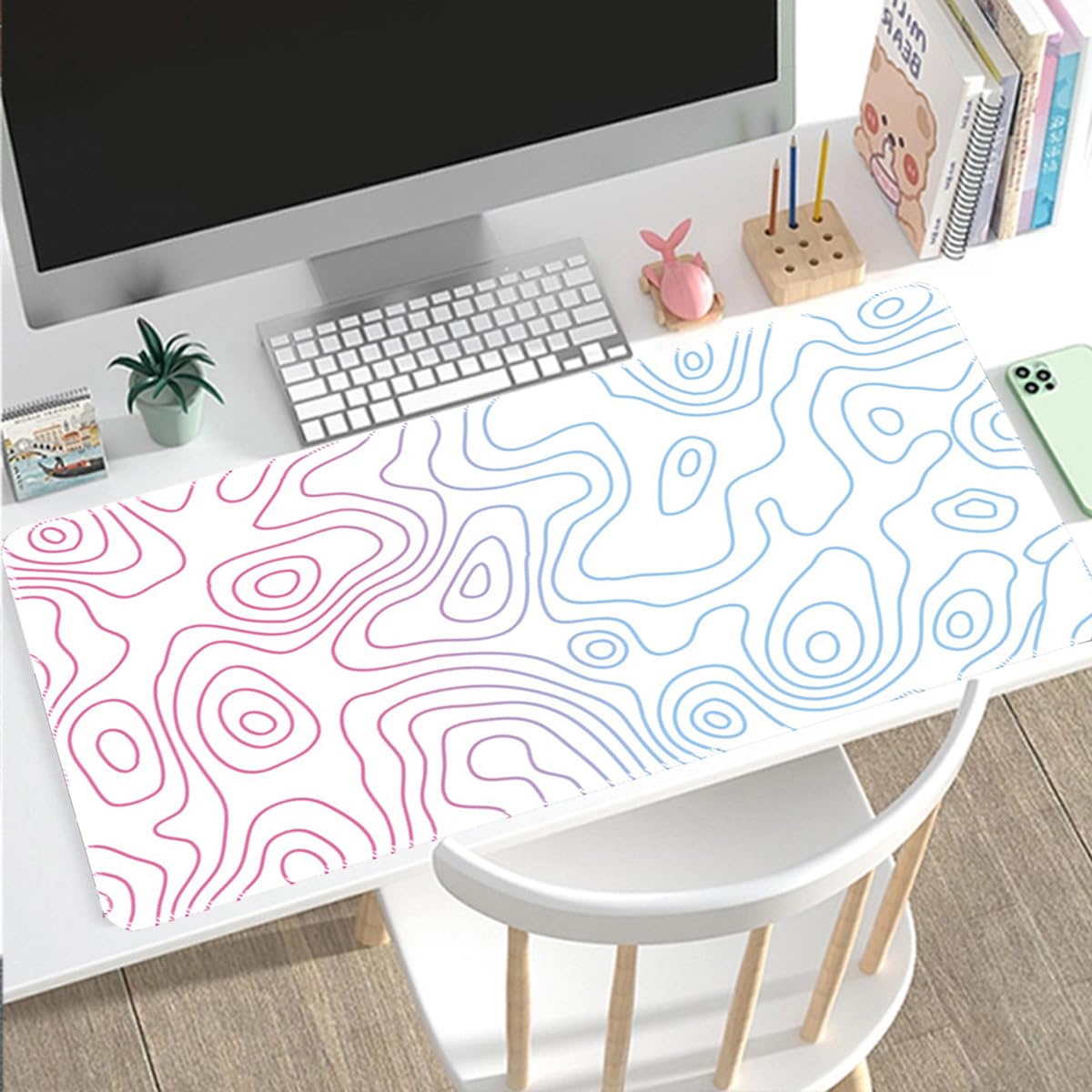 Rcege Large Gaming Mouse Pad Extended Desk Mat with Non Slip Stitched Edge