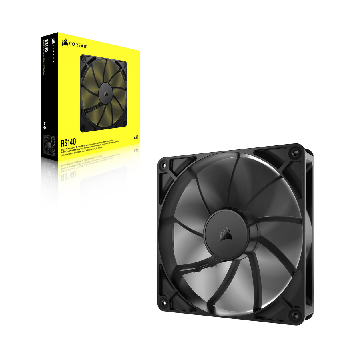 CORSAIR RS120 ARGB 120mm PWM Fans – Daisy-Chain Connection – Low-Noise – Magnetic Dome Bearing – Triple Pack – White