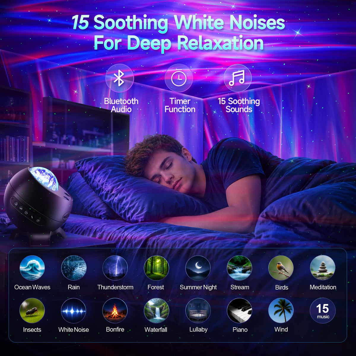 OneFire Galaxy Projector 16 Color Teenage Girl Gifts 5 Films Star Projector
