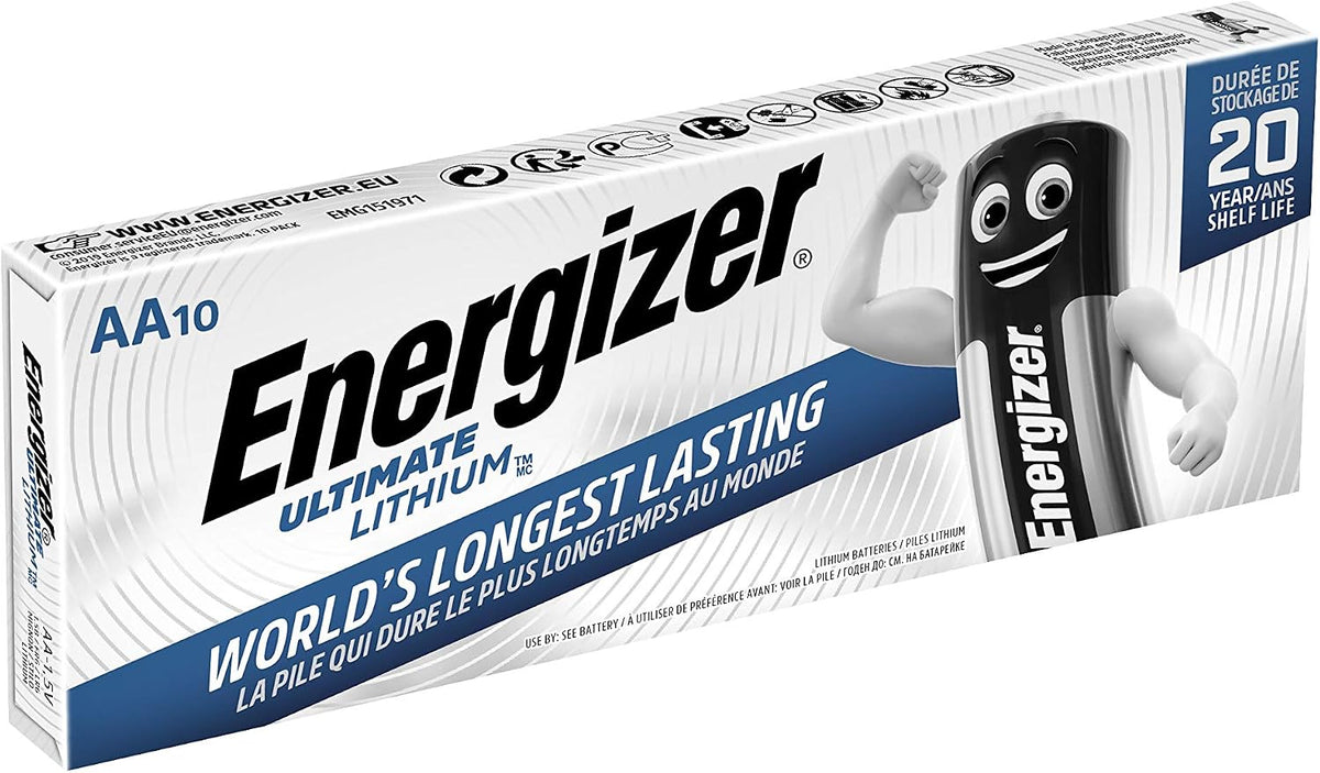 Energizer Ultimate Lithium AA Batteries (10 Pack) - The World's Longest