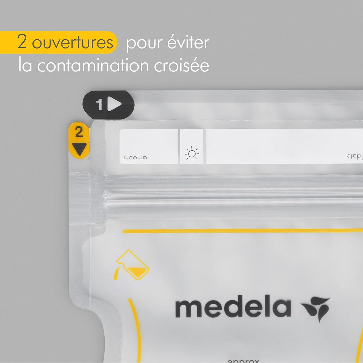 Medela Easy Pour Disposable Breastmilk Storage Bags, 210 ml Capacity, Leakproof Design with Milk Protection, Made Without BPA, Pack of 50