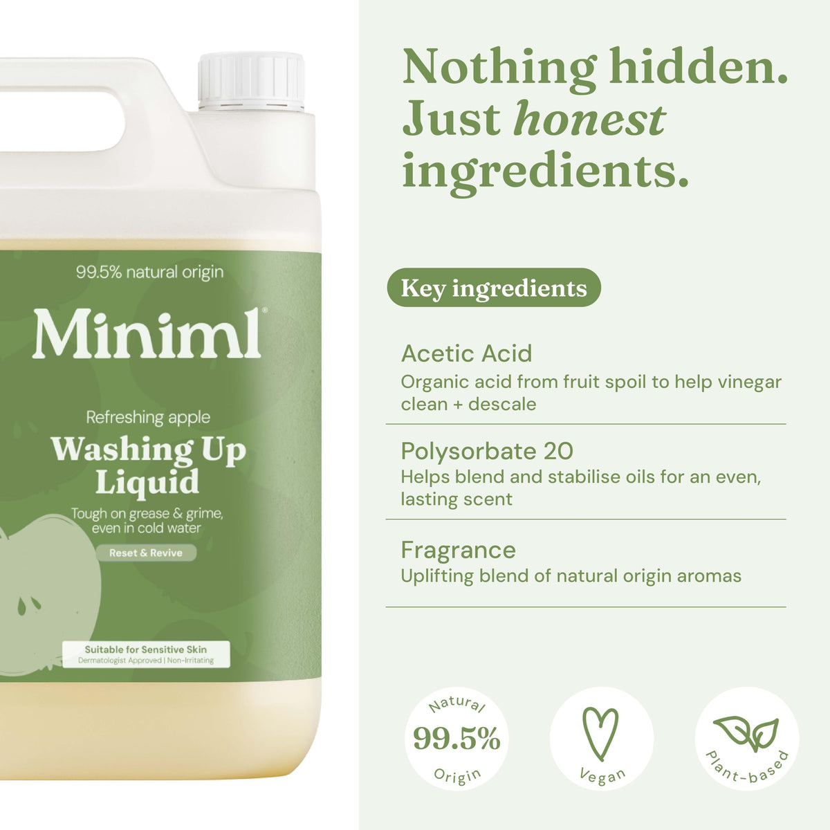 Miniml Eco Washing Up Liquid 5L Refill – Wild Rhubarb & Lemon