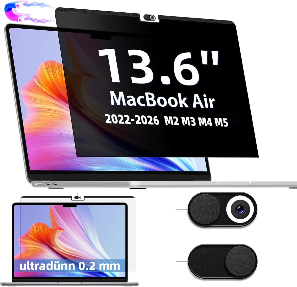 IPROKKO Laptop Privacy Screen 13.3 Inch 16:9 Anti-Blue Light Filter