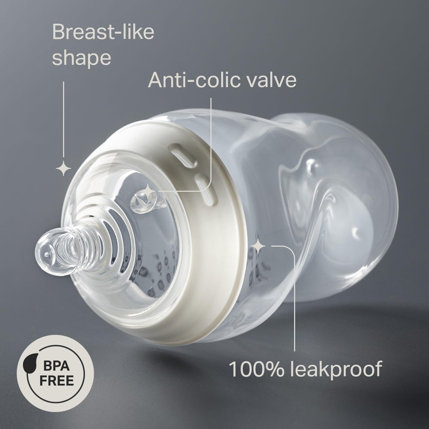 Tommee Tippee Baby Bottles, Natural Start Anti-Colic Baby Bottle with Extra-Slow Flow Breast-Like Teat, 150ml, 0m+, Self-Sterilising, Baby Feeding Essentials, Pack of 3