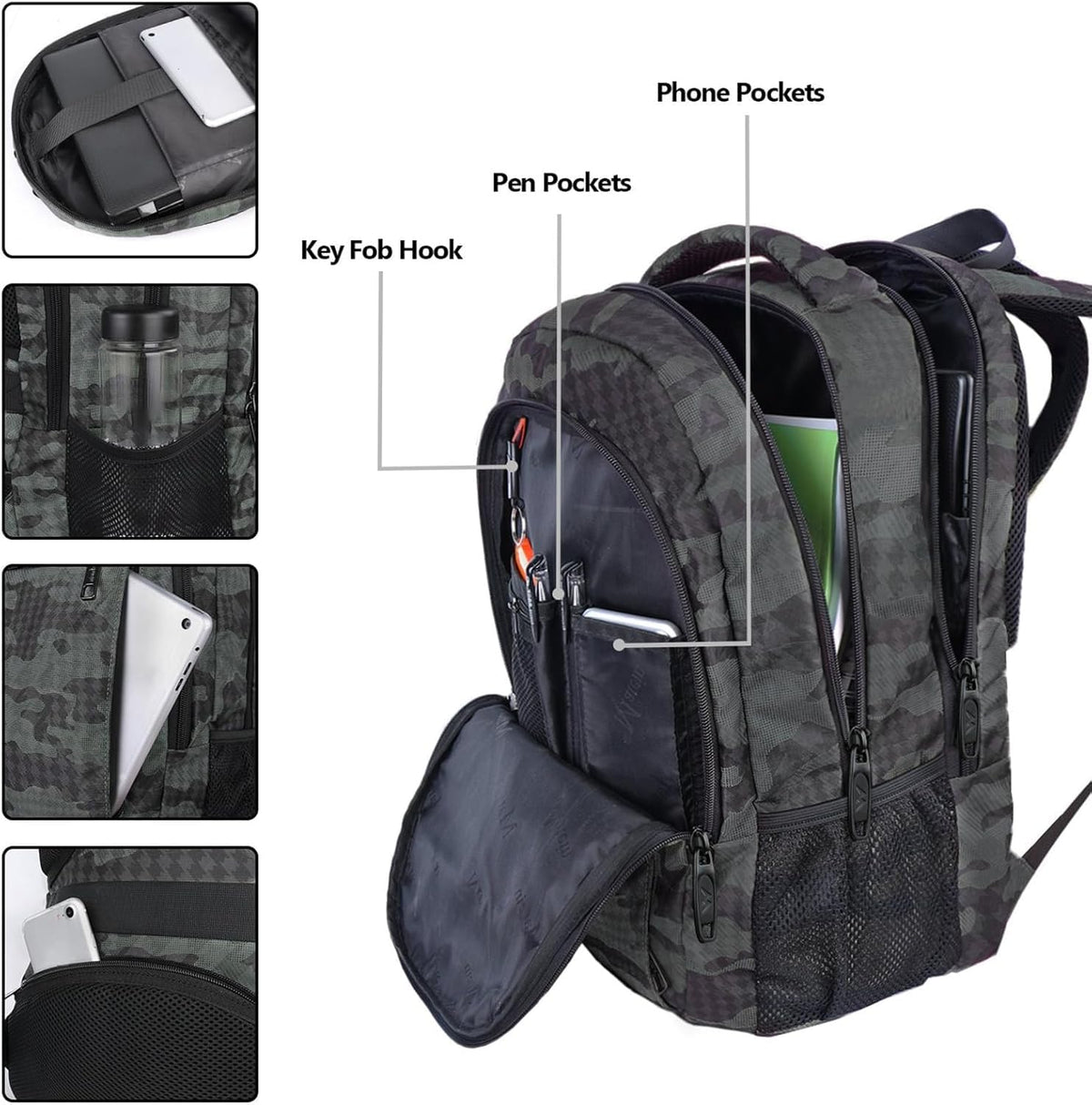 MATEIN Travel Laptop Backpack, Work Bag Laptop Bag, Rucksack for Men Work