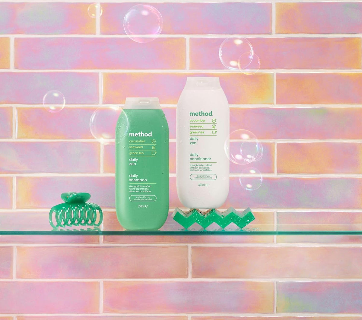 Method Daily Zen Shampoo, Cucumber & Green Tea, Sulphate Free, 350ml