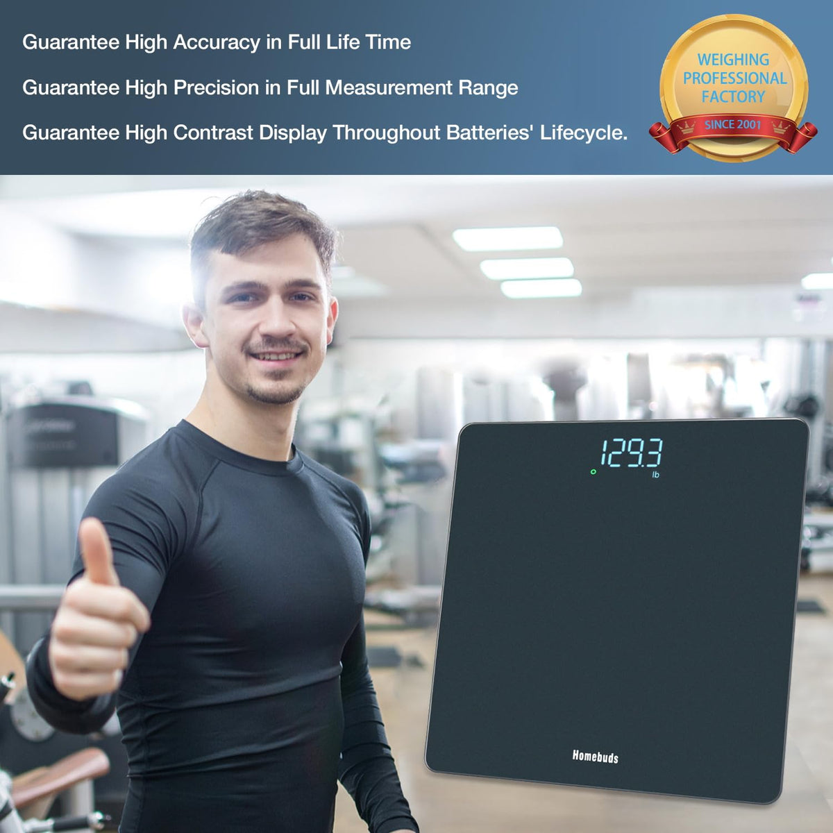 Homebuds Bathroom Scales for Body Weight 28st/400lb High Precision in 0.1lb