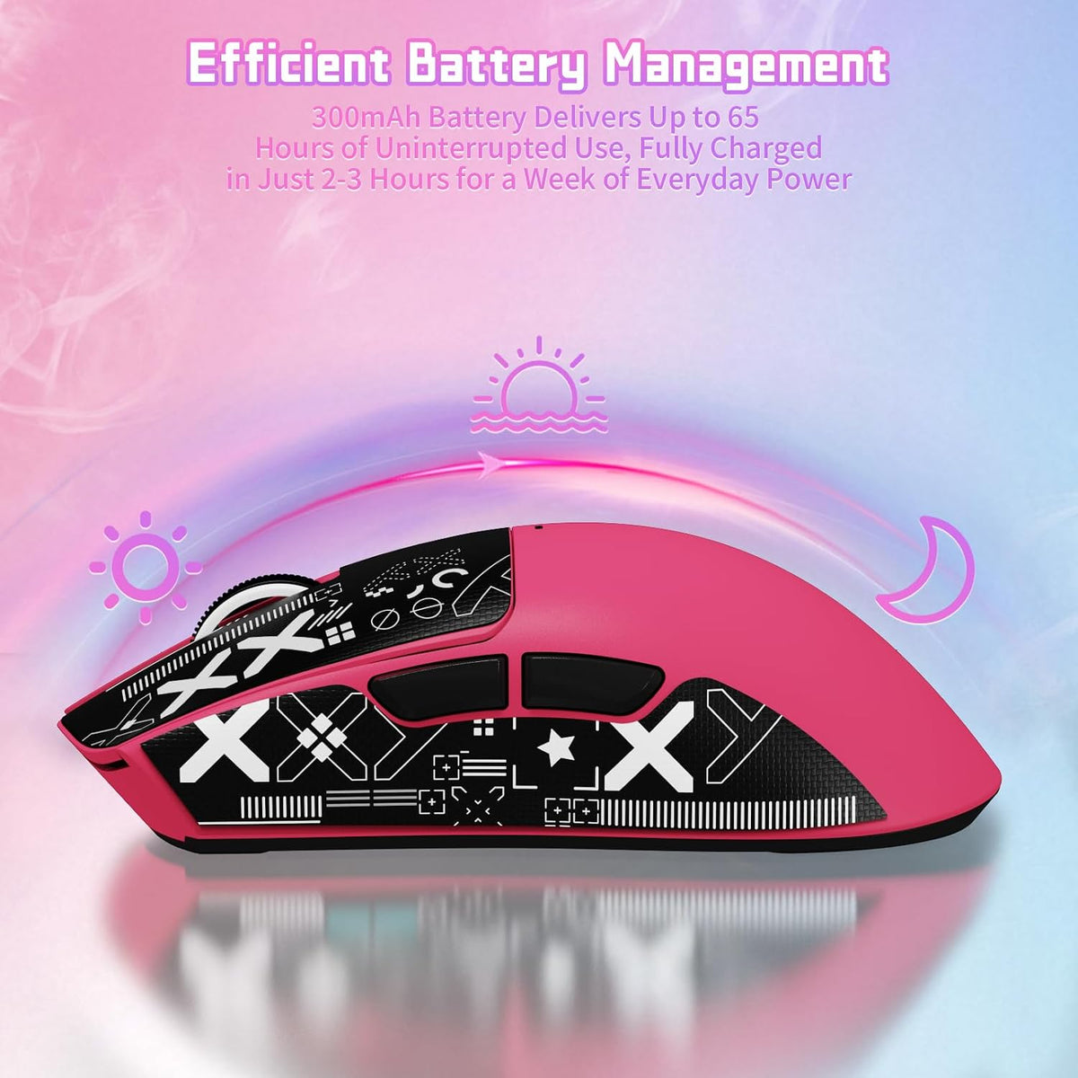 ATTACK SHARK X11SE Wireless Gaming Mouse, 63g Superlight With PixArt PAW3311 Sensor, 22000 DPI, Tri-Mode BT/2.4Ghz/Wired, 1000Hz Polling rate, 300mAh Battery, Dual Driver, for PC/PS/Mac (Berry Red)
