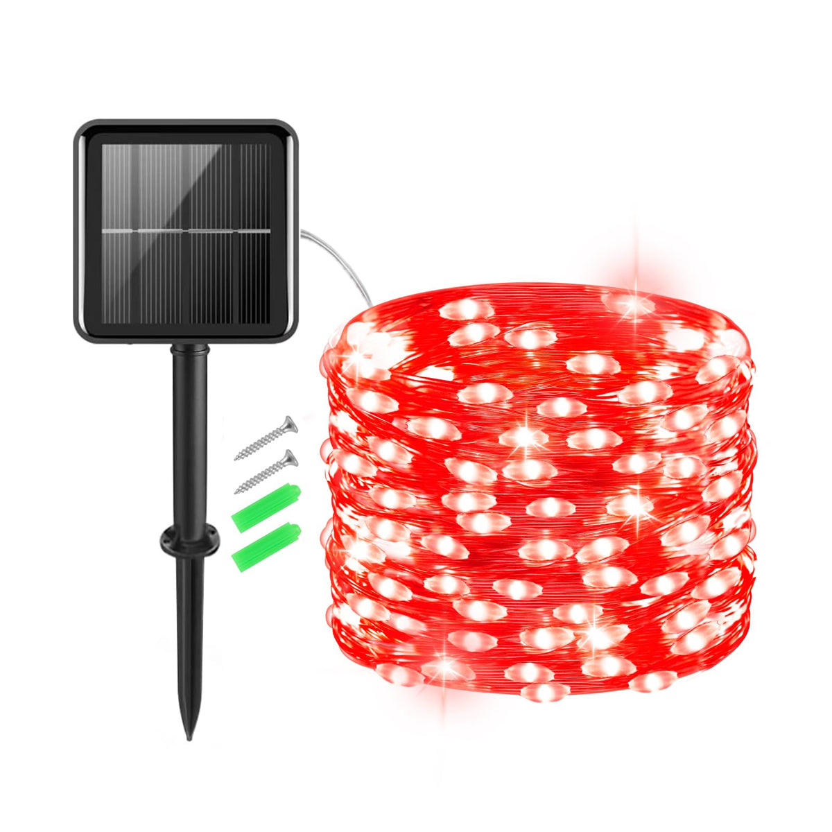 Gcstnn Garden Solar Lights Outdoor, 5M 50 LED Solar Fairy Lights, Copper Wire 8 Modes Waterproof String Lights for Yard, Christmas Tree, Bedroom, Gate, Indoor/Outside Decorations(Orange)