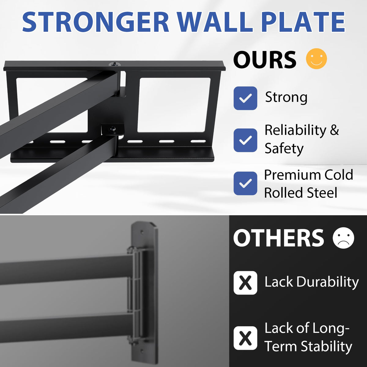 BONTEC Long Reach TV Wall Bracket, 1040 mm TV Mount for 32-75 Inch, 60 kg