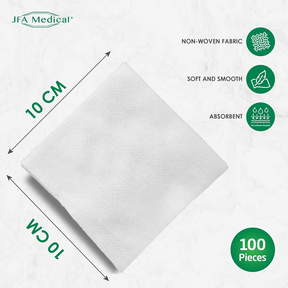 JFA Medical Premium Non-Woven Gauze Swabs 10cm x 10cm - Pack of 100