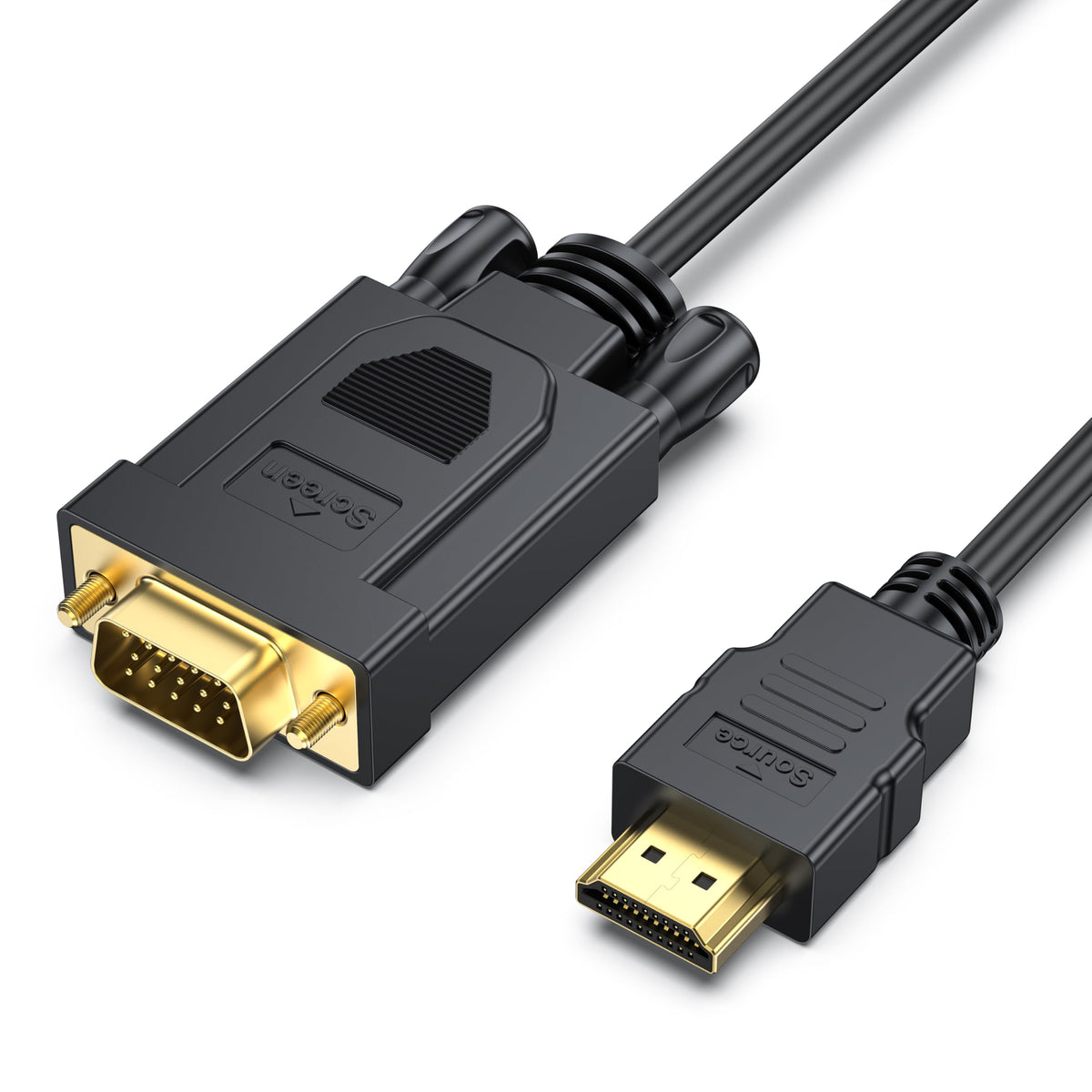 BENFEI HDMI to VGA, Gold-Plated HDMI to VGA 4.5M Cable (Male to Male) for Computer, Desktop, Laptop, PC, Monitor, Projector, HDTV, Chromebook, Raspberry Pi, Roku, Xbox and More - Black