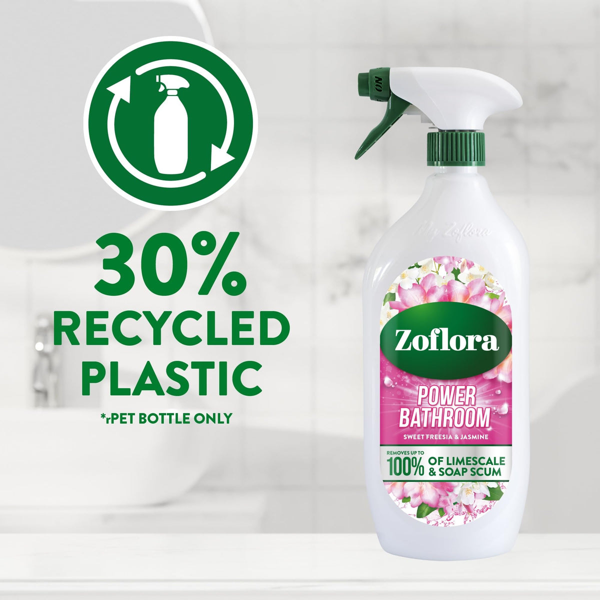 Zoflora Grapefruit & Lime Power Bathroom Cleaner Trigger Spray, 800ml