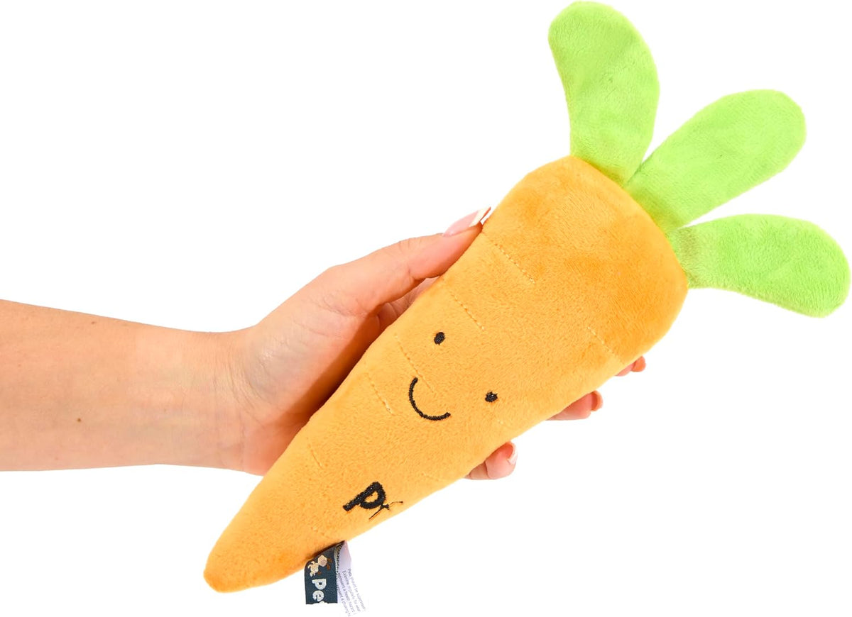 Petface Foodie Faces Fluffy Carrot Dog Toy