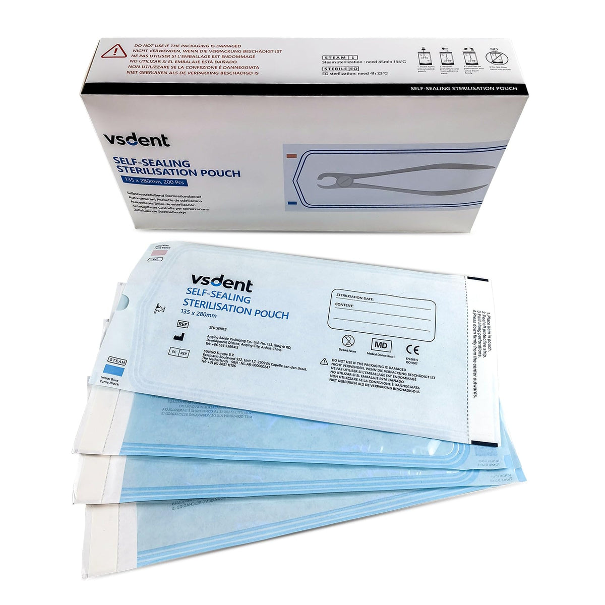 Self Sterilisation Pouches - 57x130mm (Pack Of 200)