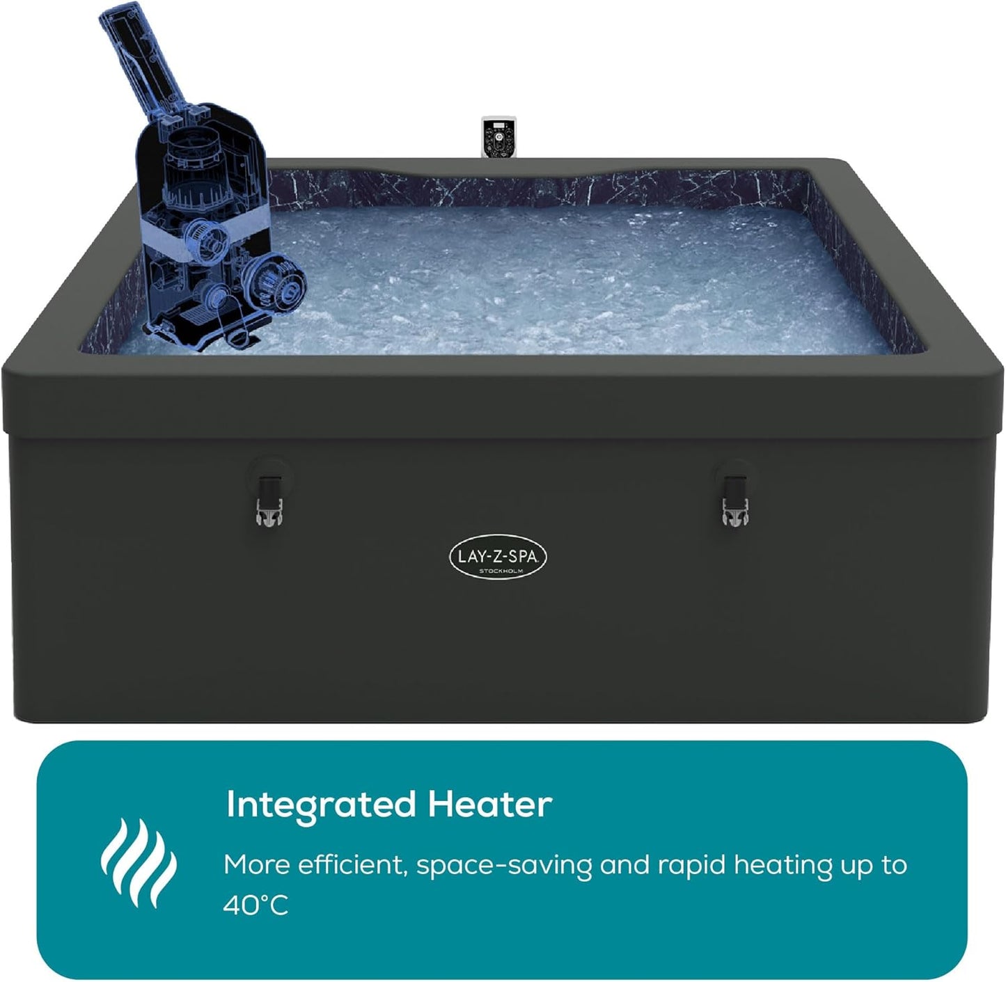 Lay-Z-Spa Stockholm ThermaCore UltraFit Smart AirJet Inflatable Hot Tub