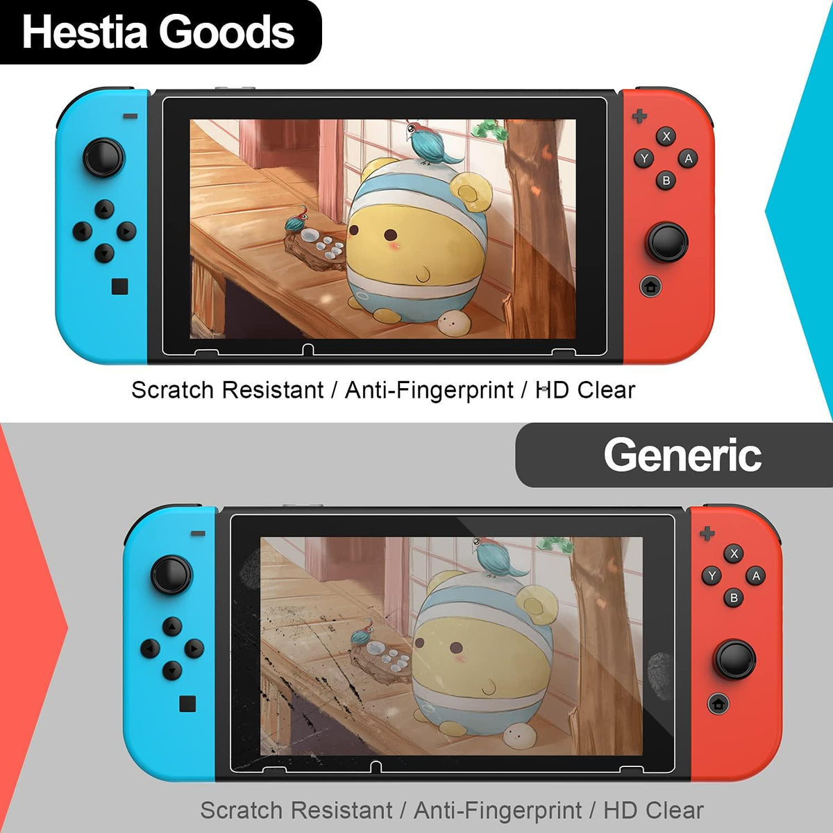 daydayup [3 Pack] Screen Protector Tempered Glass for Nintendo Switch - Hestia Goods Transparent HD Clear Anti-Scratch Screen Protector for Nintendo Switch