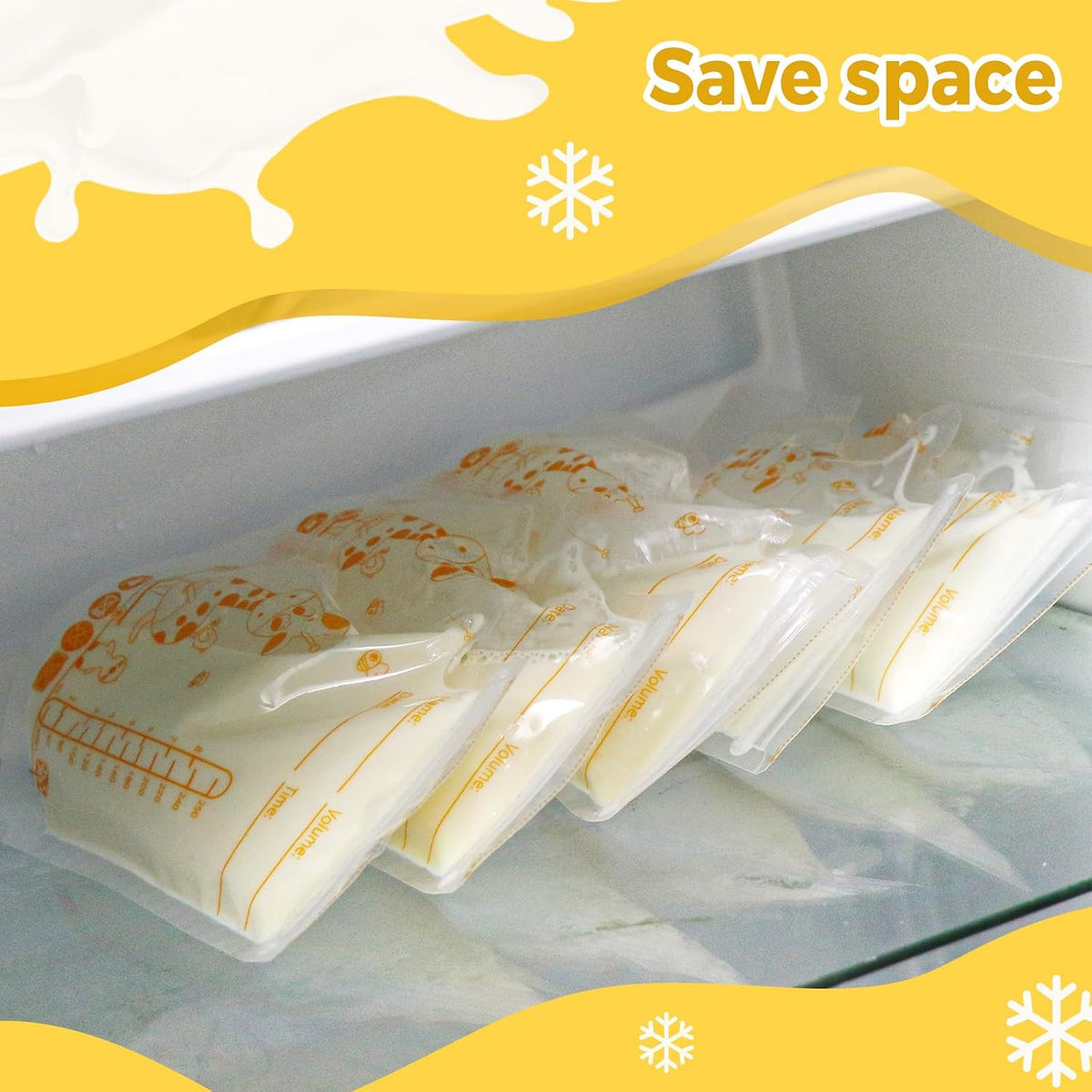 Oderra 250/180ml Breast Milk Storage Bags 50/ 100PCS- Pre-Sterilized Freezer-Safe Breastmilk Bags with Built-In Pour Spout, Double Zip Seal, Hospital Bag Maternity Essentials