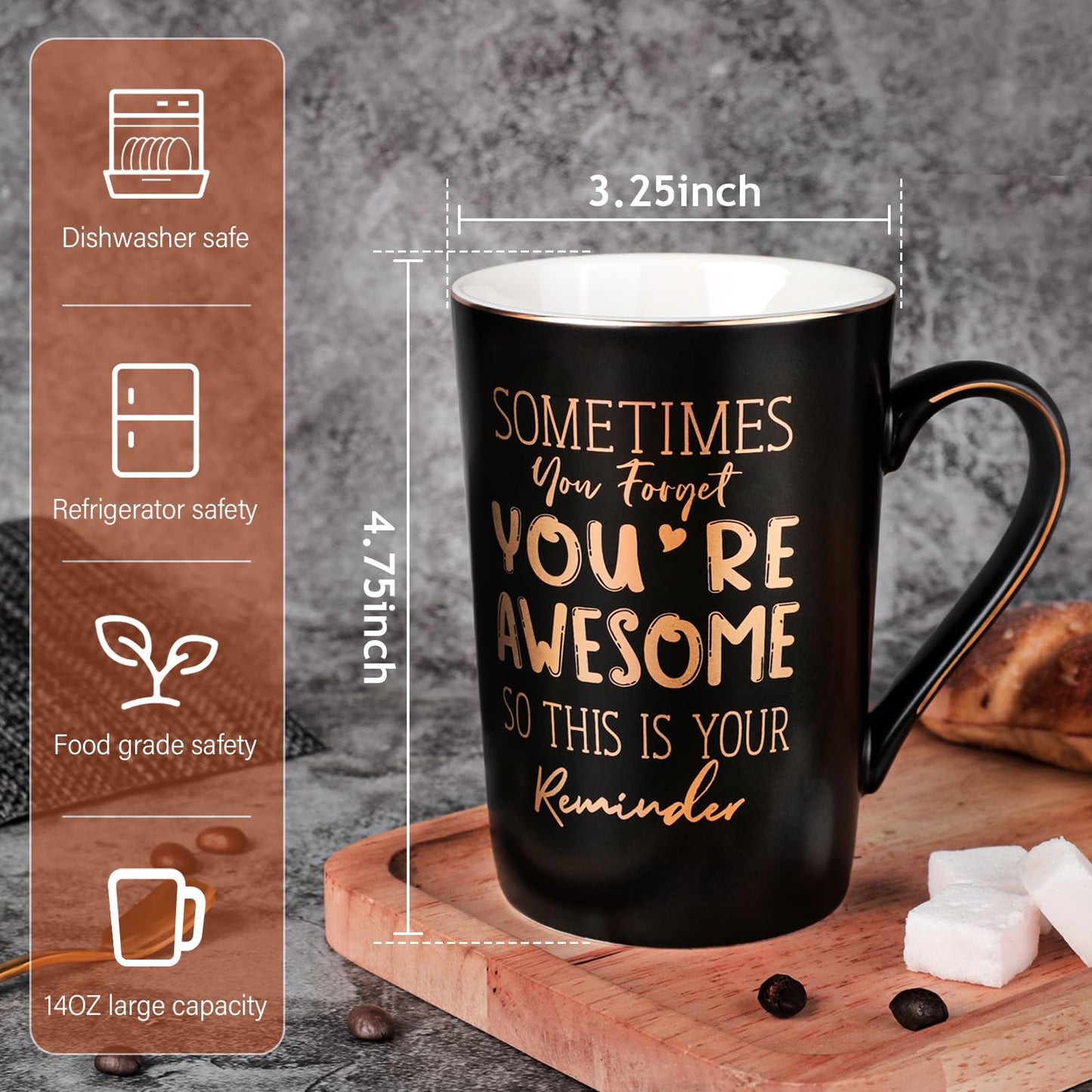Unique Teacher Appreciation Gifts for Women - Best Teacher Gifts for Teachers, 14oz Pink Marble Ceramic Coffee Mug Printed with Gold, Retirement Birthday Graduation Ideas, End of The Year, Gift Boxed