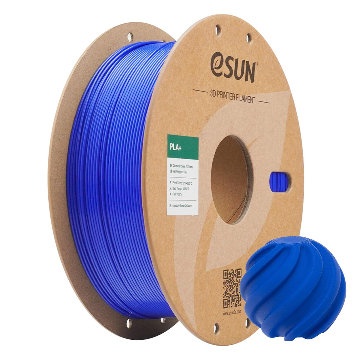 eSUN PLA+ 3D Printing Filament 1KG(2.2lbs), Enhanced Toughness, Cold White