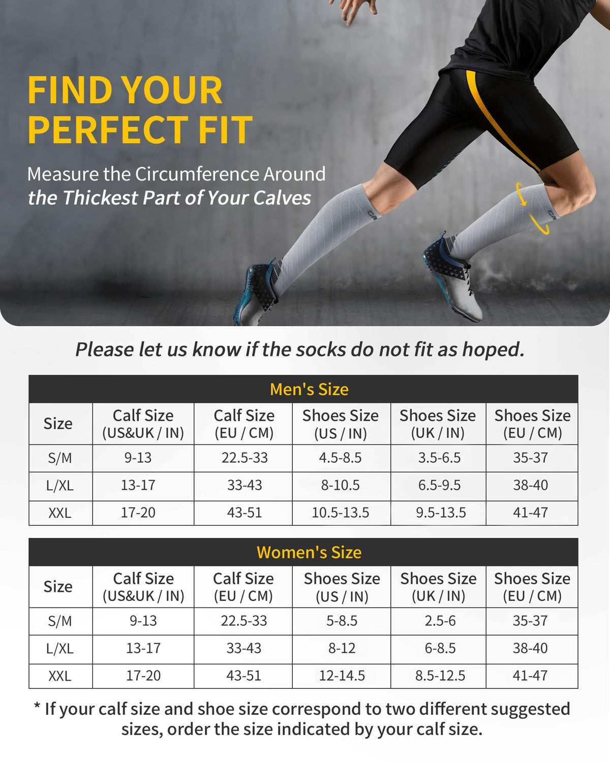CAMBIVO Compression Socks for Women & Men 2 Pairs, Travel Flight Socks