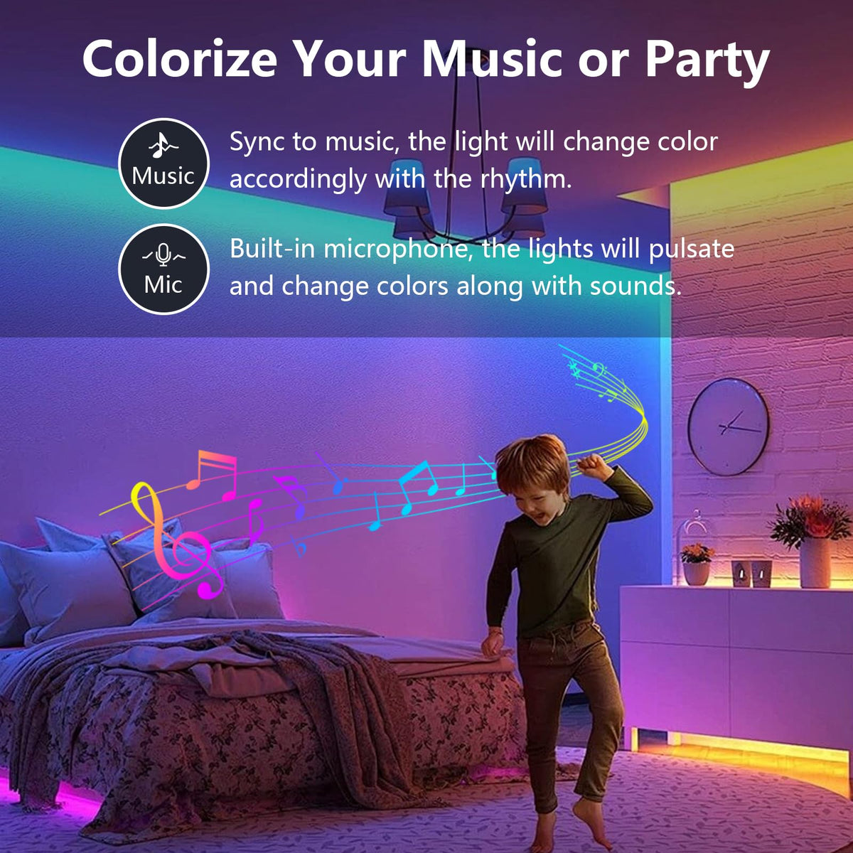SINWE 65.6FT(20M) LED Strip Lights with App Control, Remote and Music Sync