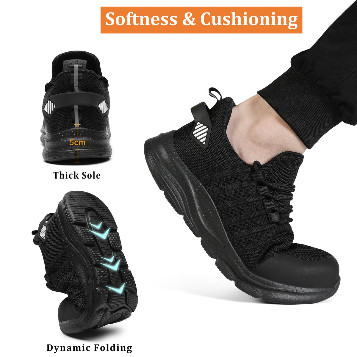 Safety Trainers Men Steel Toe Cap Trainers Work Safety Shoe
