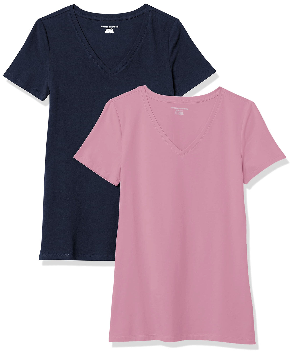 Amazon Essentials Women's Regular-Fit Short-Sleeve V-Neck T-Shirt, Multipacks