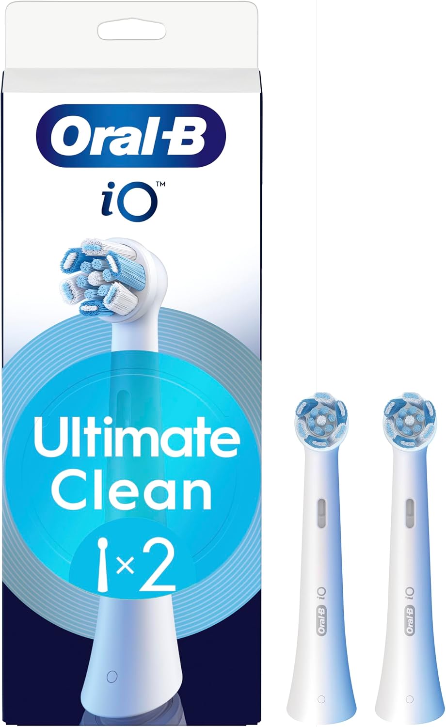Oral-B iO Series Ultimate Clean Replacement Brush Heads, 2 Count - Original Round Heads, Crisscross Bristles, Deep Cleaning, Plaque Removal, Compatible with iO Electric Toothbrushes
