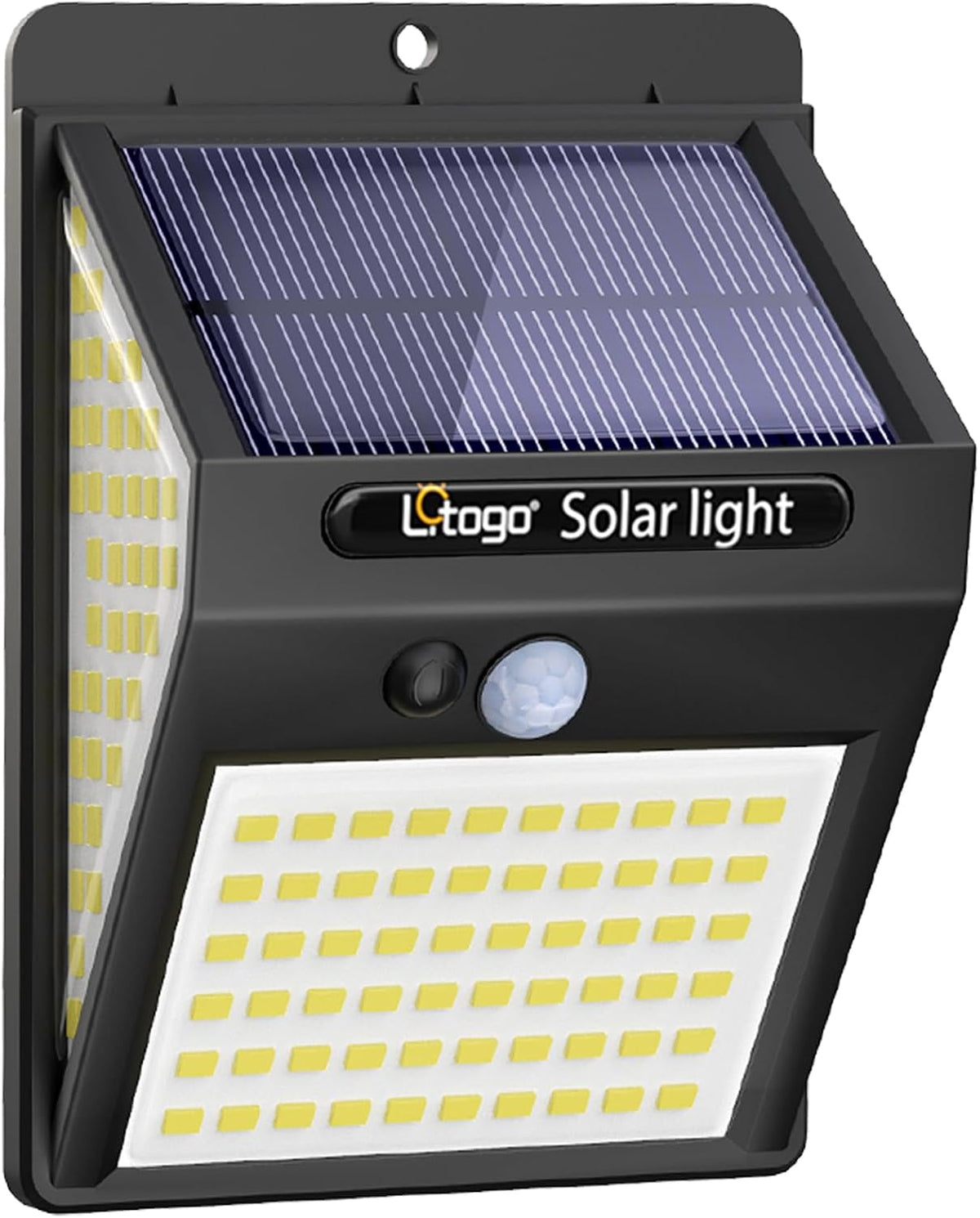 litogo [4 Pack White Frame 140LED Solar Security Lights Outdoor, Solar Motion Sensor Lights 270ºWide Angle Waterproof Solar Powered Durable Wall Lights Outside 3 Modes