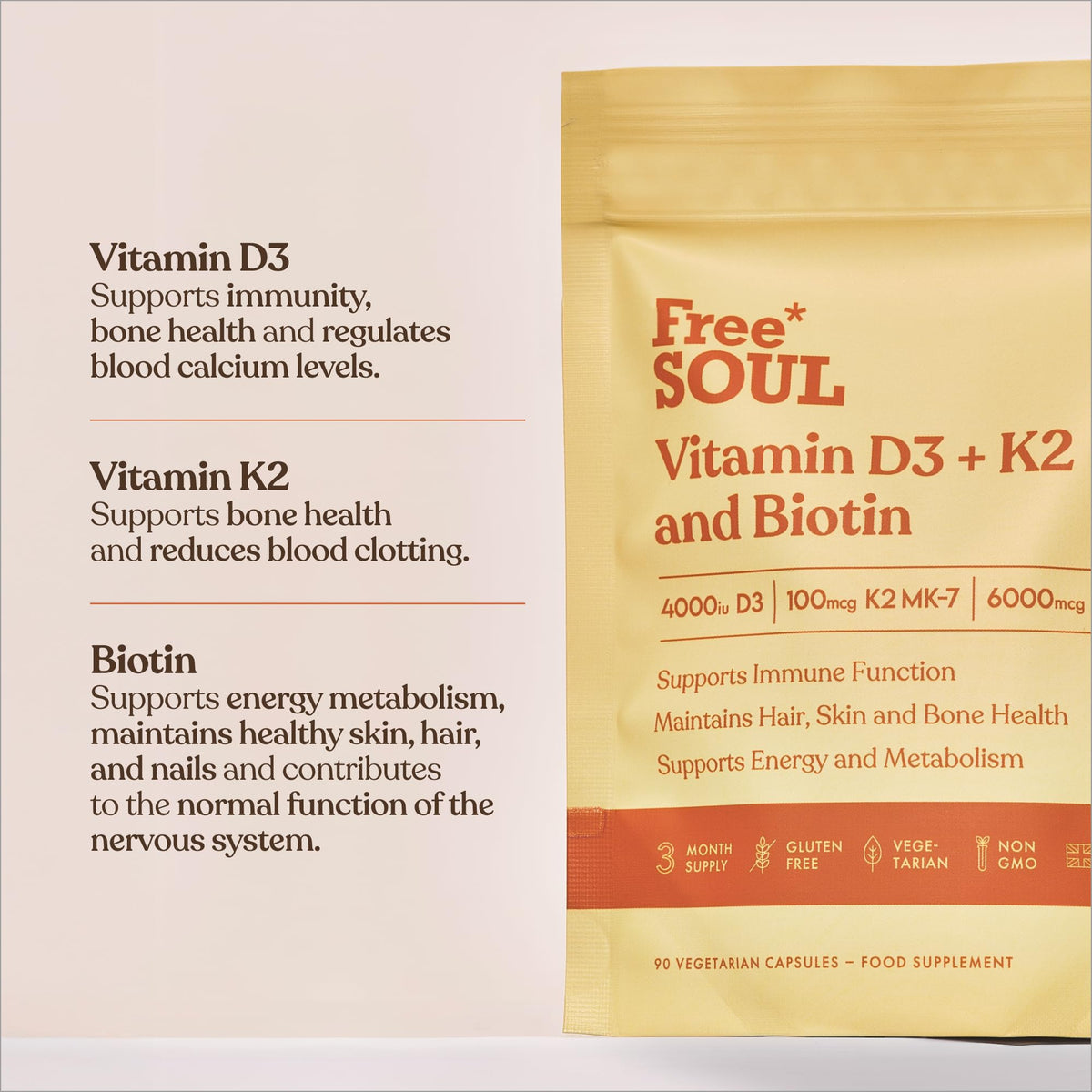 Free Soul Women's Multivitamins with Marine Collagen & Hyaluronic Acid