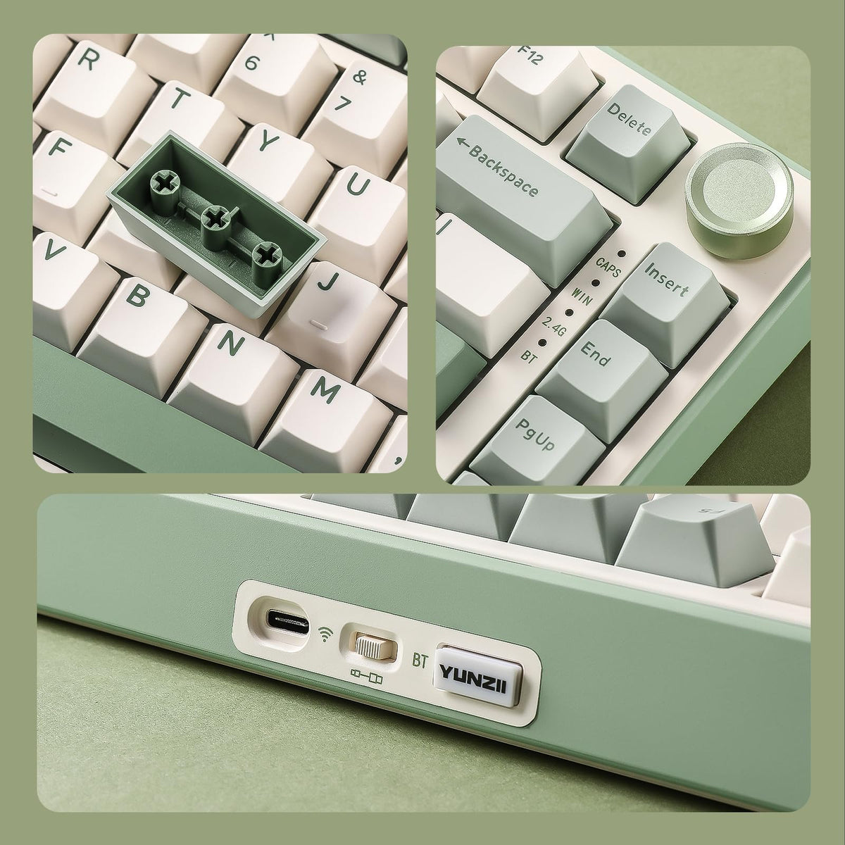 YUNZII B75 PRO 75% Wireless Mechanical Keyboard (Black Heart,Cocoa Switch)
