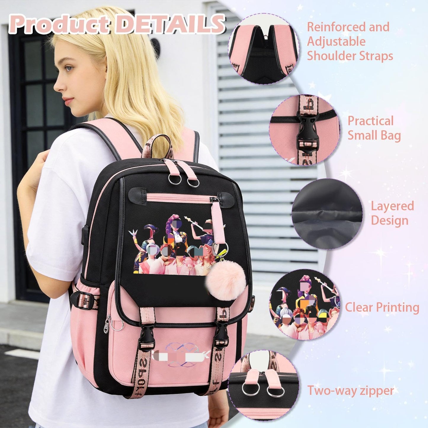 yumcute De-mn Backpack Kids, Teen Game School Bags, Children Primary Schoolbag, Children's School Backpack, 17 Inch Large Capacity Travel Rucksack Waterproof Boys Girls Book Bags for Aged 3-12 Years