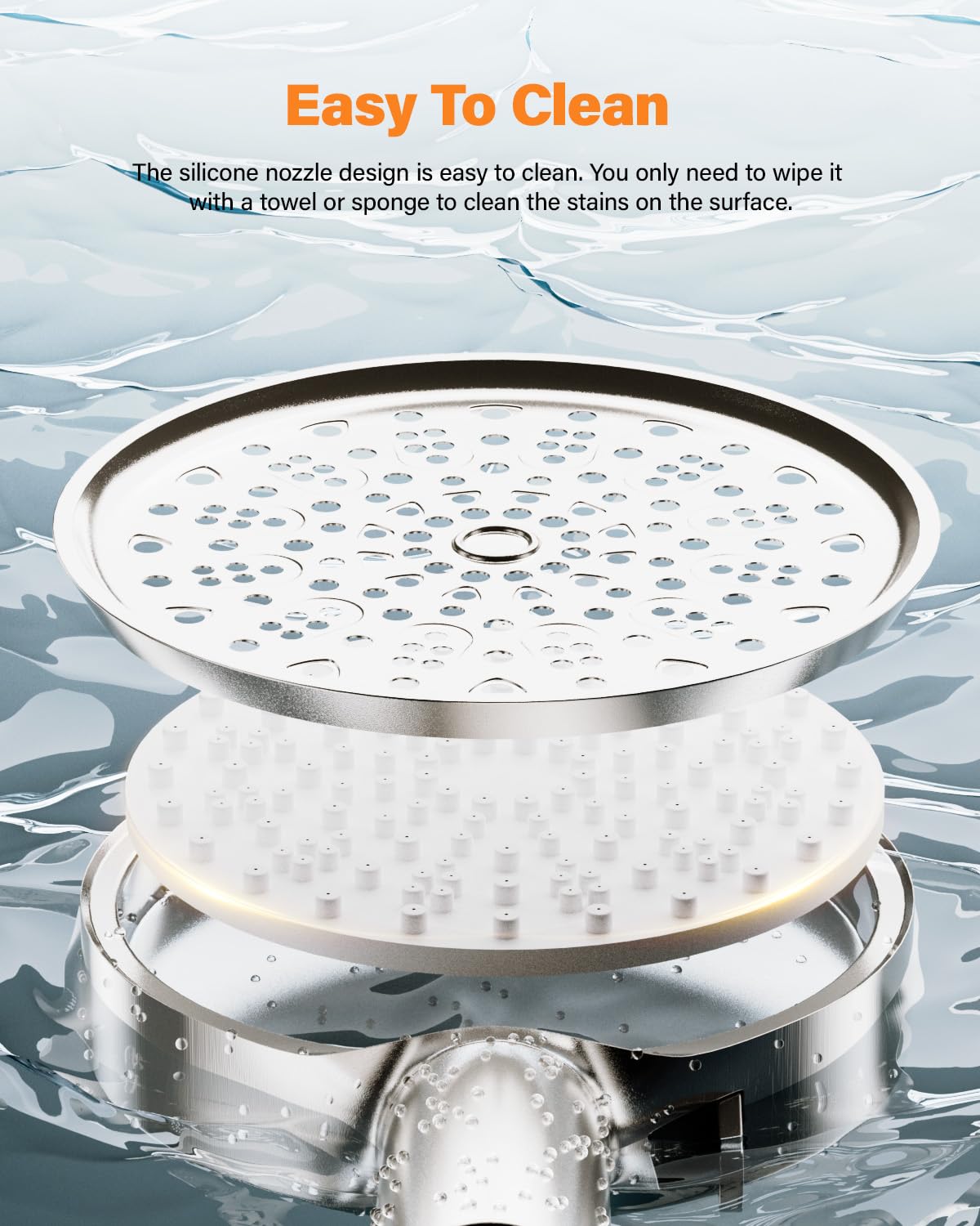 Cobbe Hard Water Filter Shower Head with 1.5m Hose and Holder