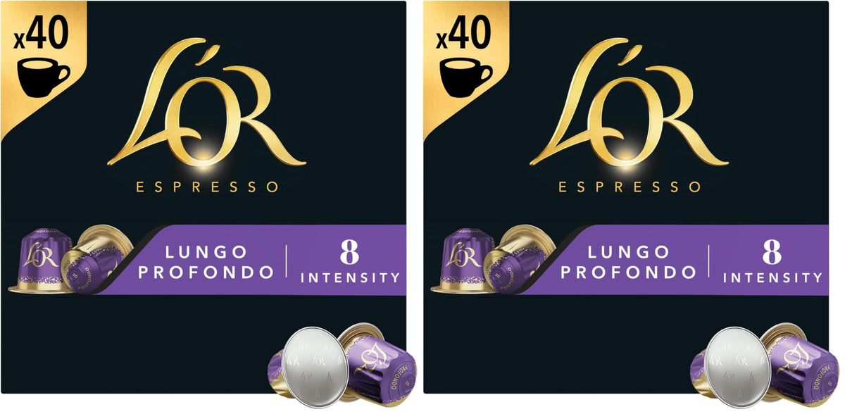 L'OR Espresso Lungo Profondo Coffee Pods x40, Pack of 1, Total 40 Capsules
