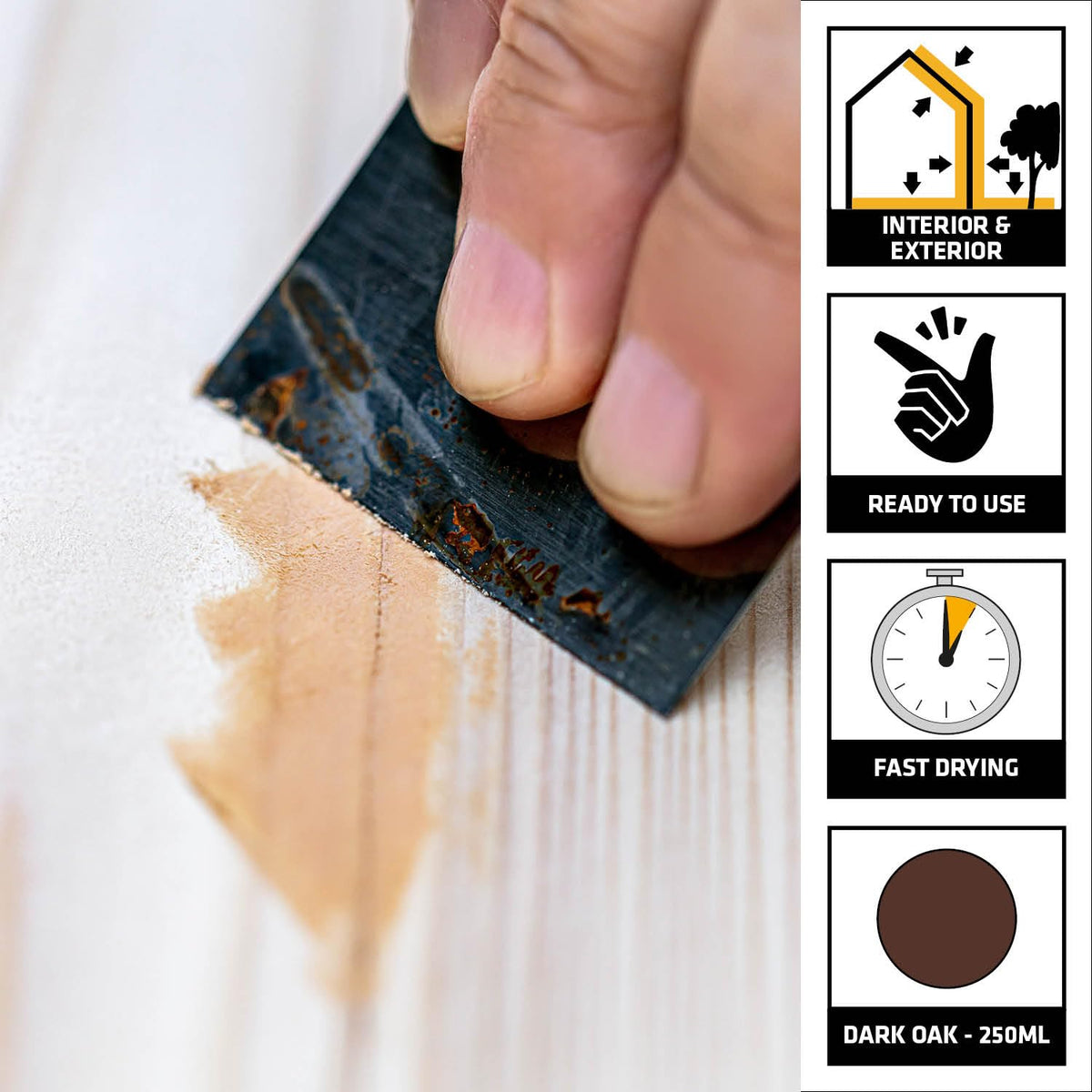Everbuild Multipurpose Wood Filler – Suitable for Indoor and Outdoor Use – Sandable – Light Oak – 250ml